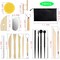 19 Pieces Pottery Clay Sculpting Tools for Polymer, Yagugu 19Pcs Basic Wood Ceramics Carving tool Supplies kit Accessories for Kids, Adults and Artists Modeling Shaping Building for art&craft
